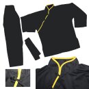 Kung Fu Anzug, schwarz mit gelben Band