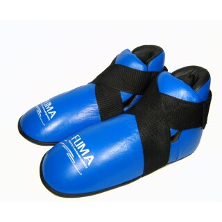 Echtleder Karate Fußschutz blau M