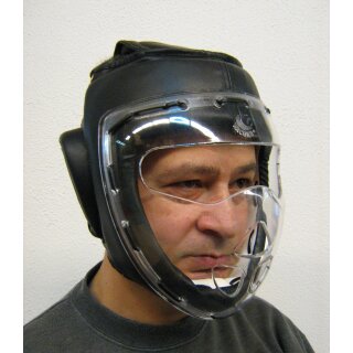 Kopfschutz mit Visier aus Hartplastik XL